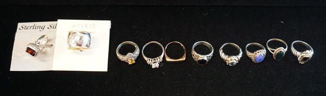 LOT OF 10 STERLING SILVER RINGS (1 of 6)