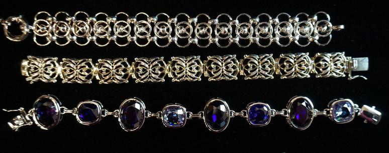 LOT OF THREE STERLING SILVER BRACELETS (1 of 3)