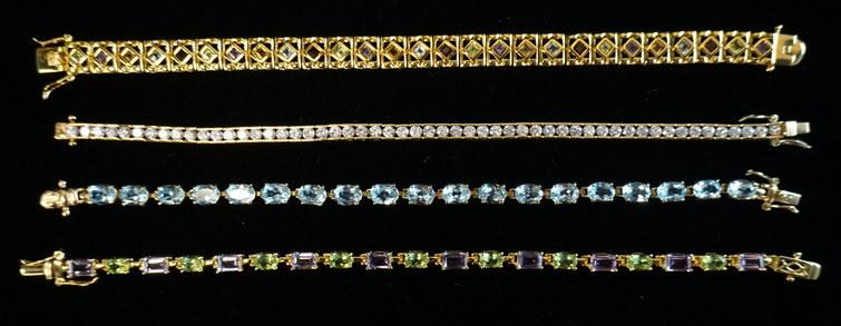 LOT OF FOUR STERLING SILVER BRACELETS (1 of 2)