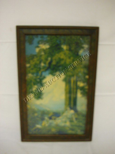 MAXFIELD PARRISH MEDIUM HILLTOP; IN ORIGINAL FRAM: MAXFIELD PARRISH MEDIUM HILLTOP; IN ORIGINAL FRAME; 11 1/2 IN X 19 1/2 IN; SOME FOXING