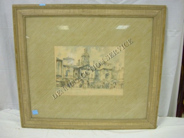 WATERCOLOR STREET SCENE BY BARRY PIKAR; 11 IN X 15 : WATERCOLOR STREET SCENE BY BARRY PIKAR; 11 IN X 15 IN