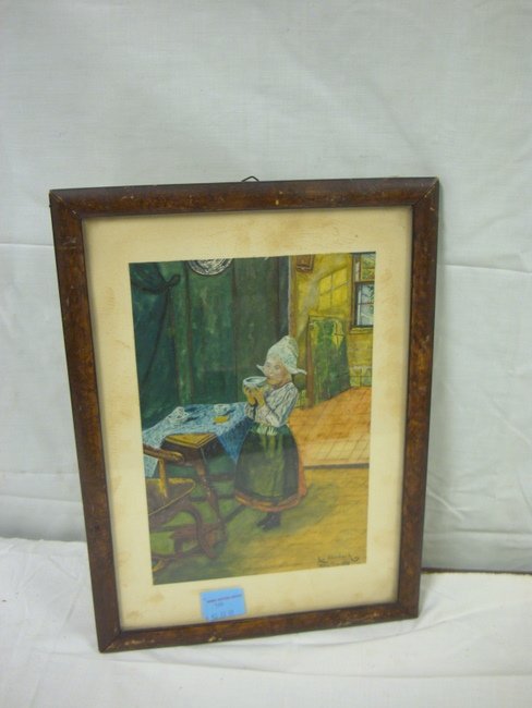 WATERCOLOR BY LEO OBERBACH, 1917; 7 IN X 10 IN: WATERCOLOR BY LEO OBERBACH, 1917; 7 IN X 10 IN