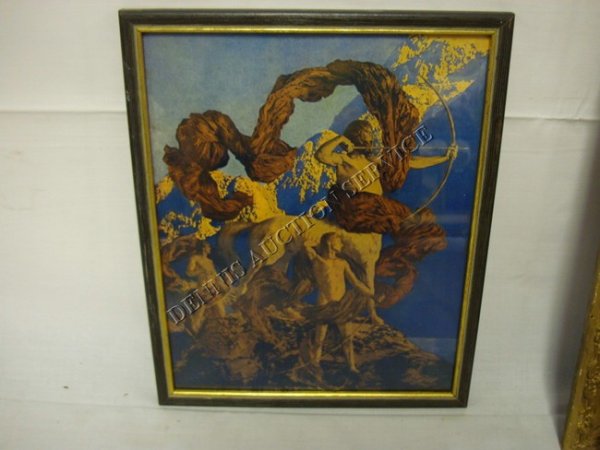 MAXFIELD PARRISH FRAME PRINT; JASON & HIS TEACHE: MAXFIELD PARRISH FRAME PRINT; JASON & HIS TEACHER; FRAMED; 9 IN X 11 1/2 IN