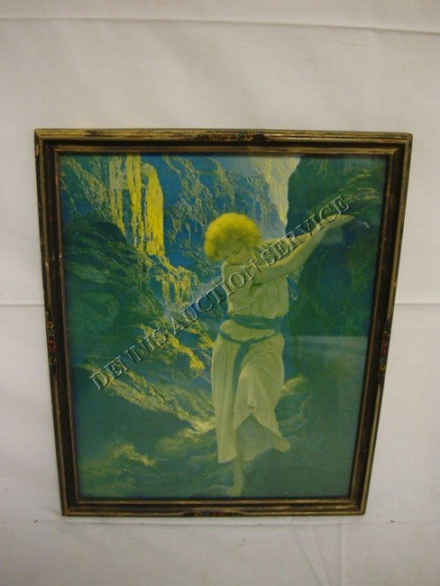 MAXFIELD PARRISH PRINT; THE CANYON; IN ORIGINAL F: MAXFIELD PARRISH PRINT; THE CANYON; IN ORIGINAL FRAME W/TAG ON REVERSE 11 3/4 IN X 14 3/4 IN