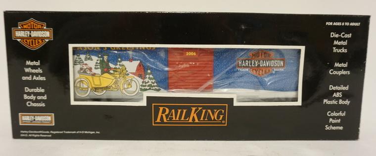 RAIL KING TRAIN HARLEY DAVIDSON 2006 CHRISTMAS BOX CAR: RAIL KING TRAIN HARLEY DAVIDSON 2006 CHRISTMAS BOX CAR