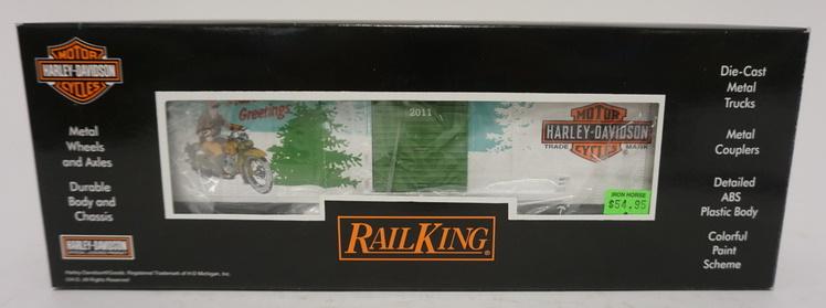 RAIL KING TRAIN HARLEY DAVIDSON CHRISTMAS BOX CAR: RAIL KING TRAIN HARLEY DAVIDSON CHRISTMAS BOX CAR