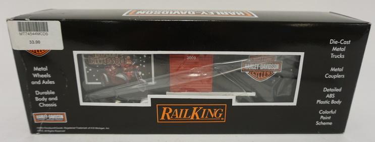 RAIL KING TRAIN HARLEY DAVIDSON CHRISTMAS BOX CAR: RAIL KING TRAIN HARLEY DAVIDSON CHRISTMAS BOX CAR