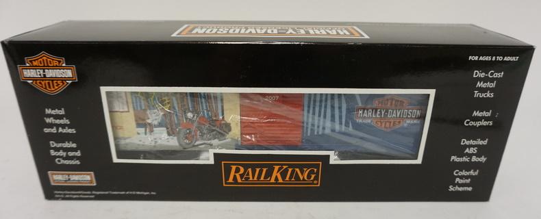 RAIL KING TRAIN HARLEY DAVIDSON CHRISTMAS BOX CAR: RAIL KING TRAIN HARLEY DAVIDSON CHRISTMAS BOX CAR