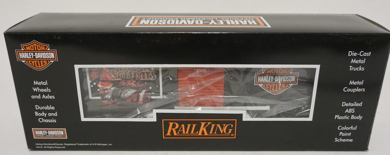 RAIL KING TRAIN HARLEY DAVIDSON CHRISTMAS BOX CAR: RAIL KING TRAIN HARLEY DAVIDSON CHRISTMAS BOX CAR