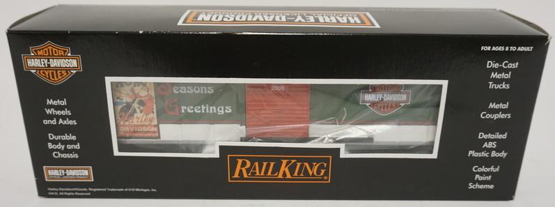 RAIL KING TRAIN HARLEY DAVIDSON CHRISTMAS BOX CAR: RAIL KING TRAIN HARLEY DAVIDSON CHRISTMAS BOX CAR