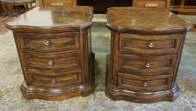 PAIR OF DREXEL NIGHT STANDS: PAIR OF DREXEL 3 DRAWER NIGHT STANDS,