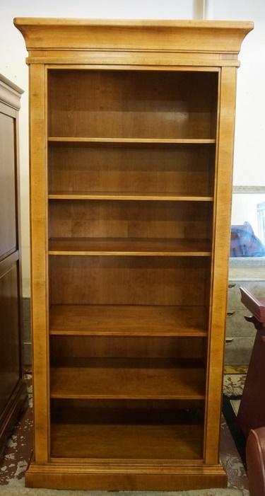 ITALIAN MADE IN EUROPE FOR BOOMINGDALES BOOKSHELF: ITALIAN MADE BOOKSHELF WITH ADJUSTABLE SHELVES. MADE EXPRESSLY IN WUROPE FOR BLOOMINGDALES, 85 IN HIGH X 18 1/2 IN DEEP X 40 IN WIDE