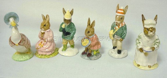 GROUP OF 6 ROYAL DOULTON BEATRIX POTTER FIGURES: GROUP OF 6 ROYAL DOULTON BEATRIX POTTER FIGURES