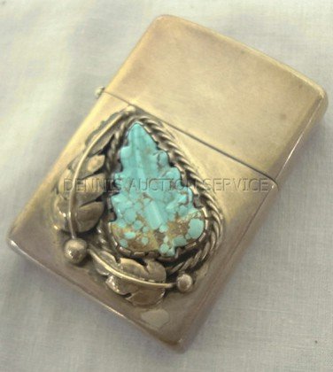 SILVER & TURQUOISE ZIPPO COVER: SILVER & TURQUOISE ZIPPO COVER