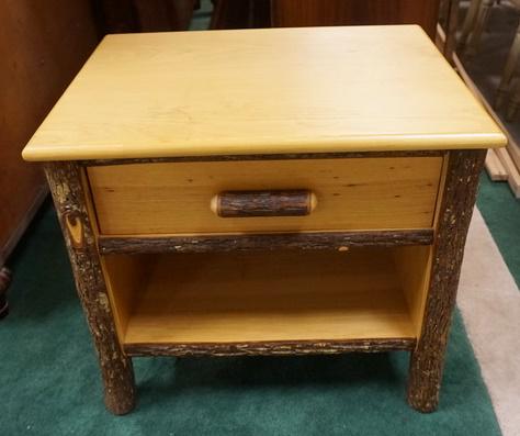 RUSTIC ONE DRAWER STAND: RUSTIC ONE DRAWER STAND 25 IN X 19 IN 22 1/2 IN H