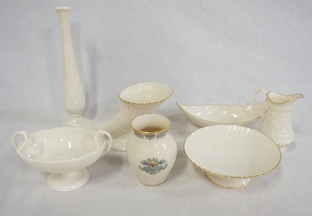 7 PIECES OF LENOX INCLUDING 1 W/ GREEN MARK: SEVEN PIECES OF LENOX INCLUDING ONE WITH GREEN MARK & AN AUTUMN VASE