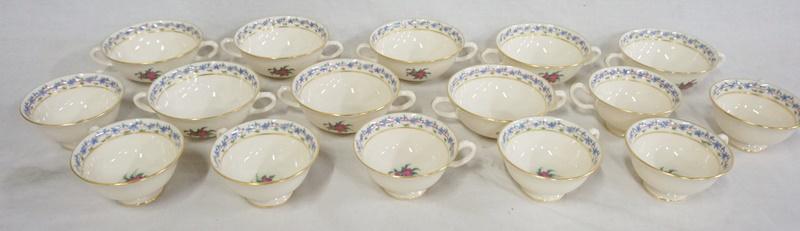 16 LENOX *THE FAIRMOUNT* CUPS: 16 LENOX *THE FAIRMOUNT* CUP. EIGHT SOUP CUPS & EIGHT TEACUPS