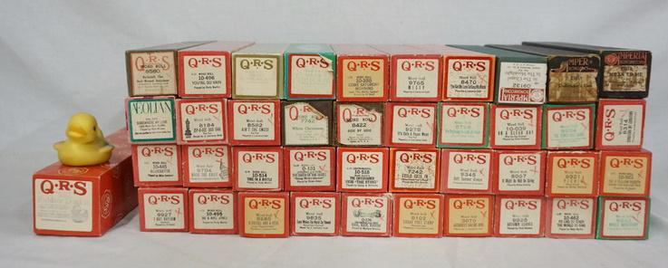 41 PLAYER PIANO ROLLS MOST ARE QRS: 41 PLAYER PIANO ROLLS; 38 QRS *WORD ROLLS* ONE WITH A RUBBER DUCKIE & THREE IMPERIAL