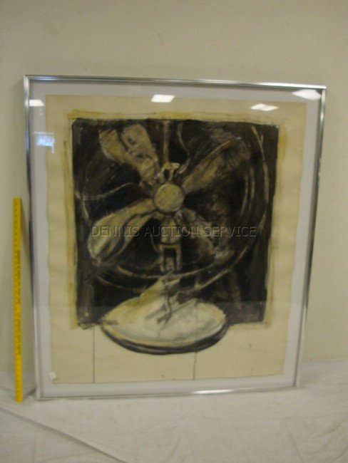 LARGE FRAMED ARTWORK; DEPICTING AN ELECTRIC FAN B