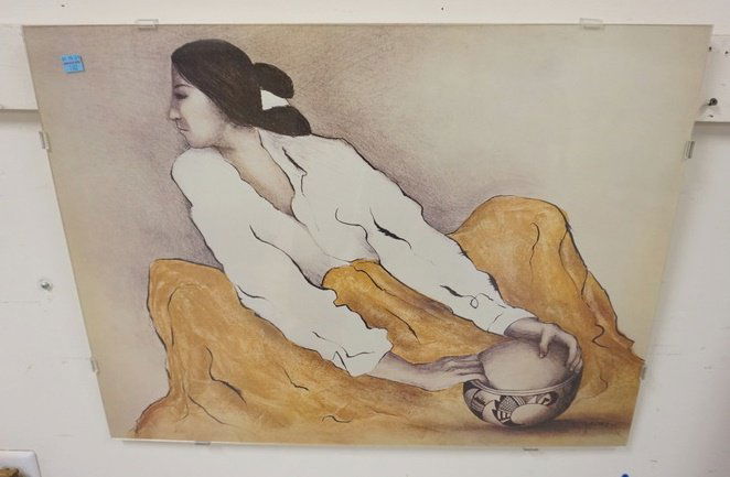 R C GORMAN NATIVE AMERICAN PRINT: R C GORMAN NATIVE AMERICAN PRINT, 27 1/4 IN X 21 IN