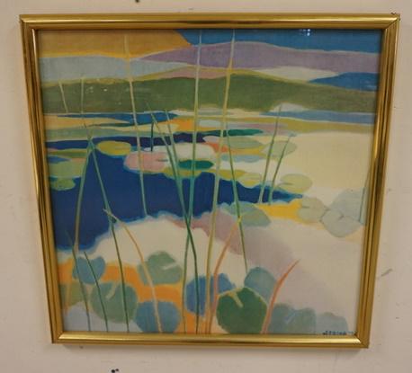 WATER LILIES PRINT TADASHI ASOMA: PRINT OF WATER LILIES BY TADASHI ASOMA, 30 IN X 30 IN