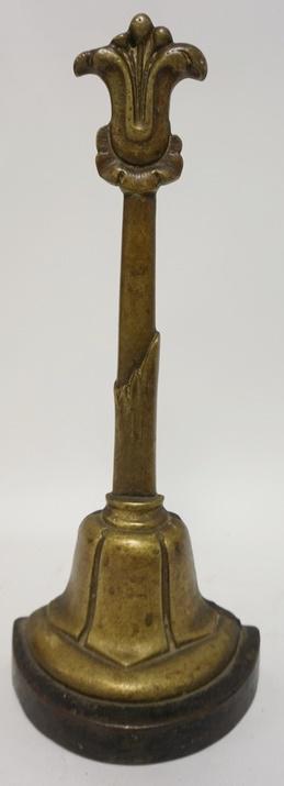 ANTIQUE BRASS AND IRON DOOR STOP: ANTIQUE BRASS AND IRON DOOR STOP, 14 1/2 IN HIGH