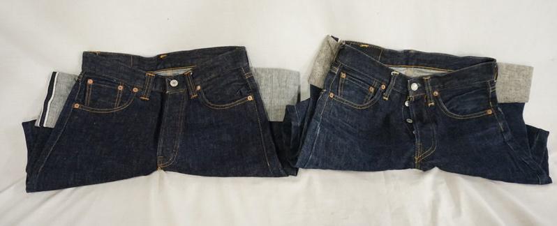 TWO PAIRS OF SELVEDGE LEVI'S JEANS W/ BIG E & ORIGINAL: TWO PAIRS OF LEVI STRAUSS & COMPANY SELVEDGE 505 JEANS W/ BIG E & ORIGINAL TAGS. SIZES ARE; W 27 L 29 & W 33 L 30