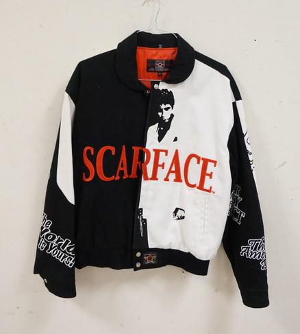 JH DESIGN SCARFACE JACKET: JH DESIGN SCARFACE JACKET, SIZE MEDIUM