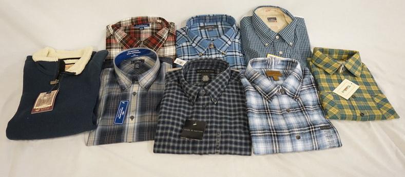 LOT OF 7 SHIRTS & A SWEATER. NEW W/ TAGS: LOT OF SEVEN SHIRTS & AN ARROW SWEATER ALL ARE NEW W/ TAGS