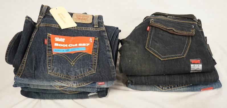 LOT OF 9 PAIRS OF LEVI'S JEANS. NEW W/ TAGS: LOT OF NINE PAIRS OF LEVI STRAUSS & COMPANY JEANS. NEW W/ TAGS. ALL HAVE 30 IN WAIST