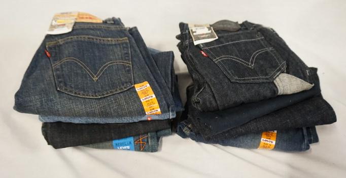 LOT OF EIGHT PAIRS OF LEVI'S JEANS. NEW W/ TAGS: LOT OF EIGHT PAIRS OF LEVI STRAUSS & COMPANY JEANS. NEW W/ TAGS. ALL ARE SIZE 10