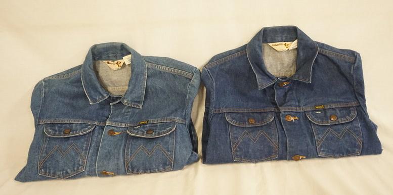 LOT OF 2 VINTAGE MAVERICK DENIM JACKETS: LOT OF TWO VINTAGE MAVERICK DENIM JACKETS, BOTH ARE MARKED MADE IN USA & BOTH ARE SIZE 38