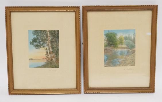 2 MINIATURE WALLACE NUTTING PRINTS IN ORIGINAL FRAMES: TWO MINIATURE WALLACE NUTTING PRINTS IN ORIGINAL FRAMES. 7 1/4 IN X 9 IN INCLUDING FRAMES
