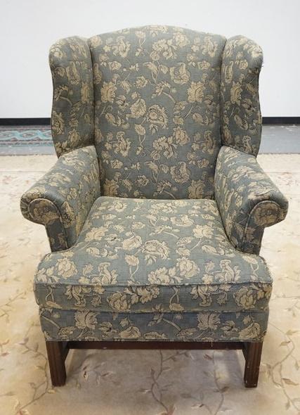 UPHOLSTERED WING BACK ARM CHAIR BY CUSTOM INTERIORS: UPHOLSTERED WING BACK ARM CHAIR BY CUSTOM INTERIORS