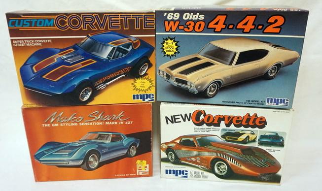 4 MPC MODEL CAR KITS: LOT OF 4 MPC MODEL CAR KITS, KITS ARE POSSIBLY COMPLETE, NOT GUARANTEED