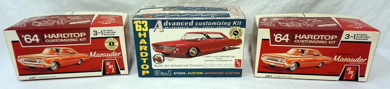 3 AMT MODEL CAR KITS: LOT OF 3 MODEL CAR KITS, FORD AND MERCURY, KITS ARE POSSIBLY COMPLETE, NOT GUARANTEED
