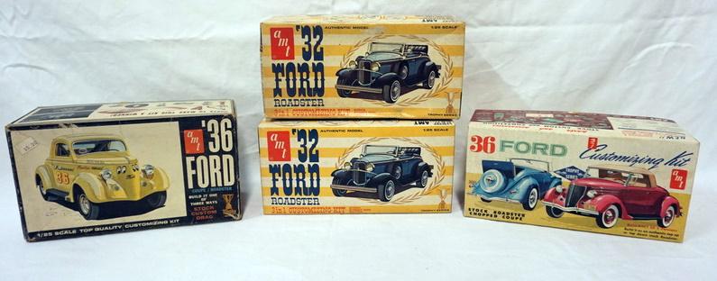 4 AMT MODEL CAR KITS: LOT OF 4 AMT MODEL CAR KITS, FORD, KITS ARE POSSIBLY COMPLETE, NOT GUARANTEED