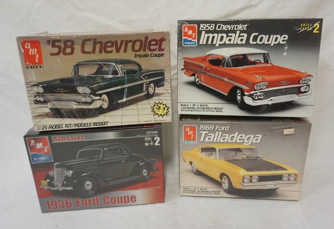 4 AMT/ERTL MODEL CAR KITS: LOT OF 4 AMT/ERTL MODEL CAR KITS, SEALED