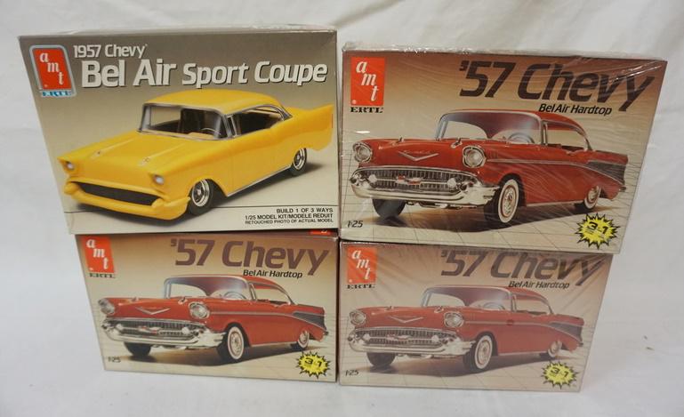 4 AMT/ERTL MODEL CAR KITS: LOT OF 4 AMT/ERTL MODEL CAR KITS, KITS ARE POSSIBLY COMPLETE, NOT GUARANTEED