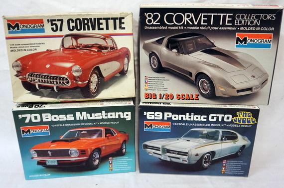4 MONOGRAM MODEL CAR KITS: LOT OF 4 MONOGRAM MODEL CAR KITS INCLUDING, 69 THE JUDGE GTO. KITS ARE POSSIBLY COMPLETE, NOT GUARANTEED