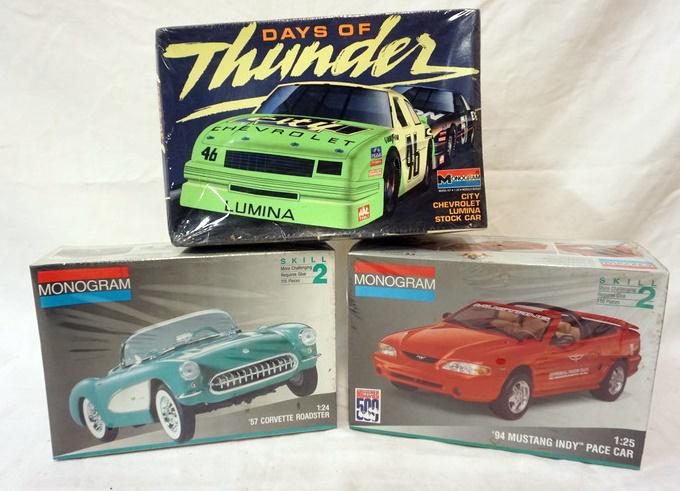 3 MONOGRAM MODEL CAR KITS: LOT OF 3 MONOGRAM MODEL CAR KITS, SEALED.