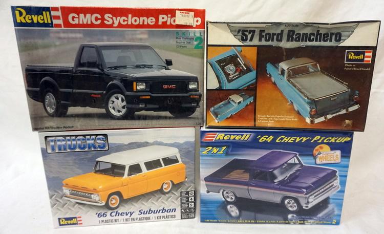 4 REVELL MODEL TRUCK KITS, SEALED: LOT OF 4 REVELL MODEL TRUCK KITS, SEALED.