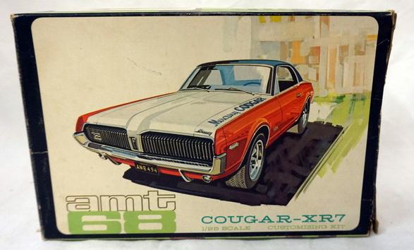 AMT MODEL CAR KIT: AMT MODEL CAR KIT '68 COUGAR XR7. KITS ARE POSSIBLY COMPLETE, NOT GUARANTEED