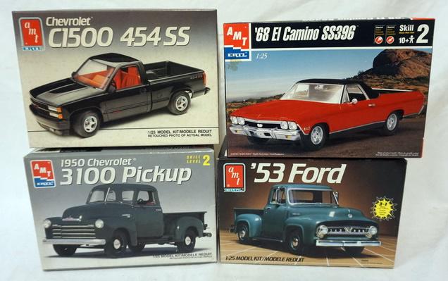 4 AMT ERTL MODEL TRUCK KITS: LOT OF 4 AMT ERTL MODEL TRUCK KITS. KITS ARE POSSIBLY COMPLETE, NOT GUARANTEED