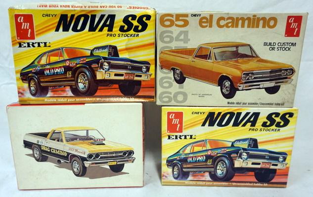 4 AMT MODEL CAR KITS: LOT OF 4 AMT MODEL CAR KITS. KITS ARE POSSIBLY COMPLETE, NOT GUARANTEED