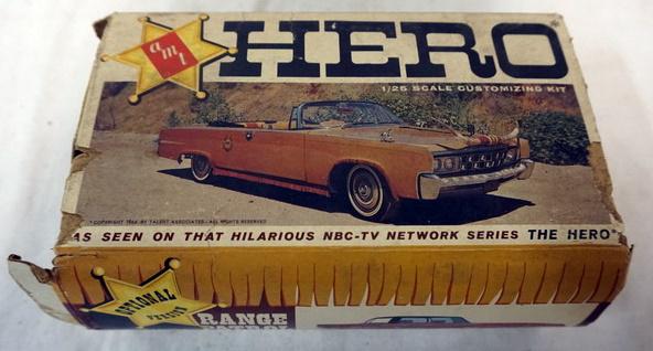 AMT MODEL CAR KIT, HERO: AMT MODEL CAR KIT, HERO FROM NBC TV SERIES CALLED *THE HERO*. BOY SIDES MISSING 1966. KITS ARE POSSIBLY COMPLETE, NOT GUARANTEED