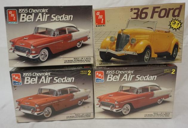 4 AMT ERTL MODEL CAR KITS: LOT OF 4 AMT ERTL MODEL CAR KITS. SEALED
