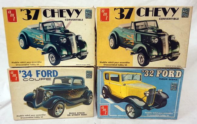 4 MPC MODEL CAR KITS: MPC LOT OF 4 MODEL CAR KITS. KITS ARE POSSIBLY COMPLETE, NOT GUARANTEED