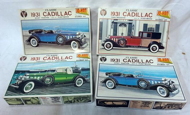 4 JO HAN CLASSIC MODEL CAR KITS: LOT OF 4 JO HAN CLASSIC MODEL CAR KITS, KITS ARE POSSIBLY COMPLETE, NOT GUARANTEED