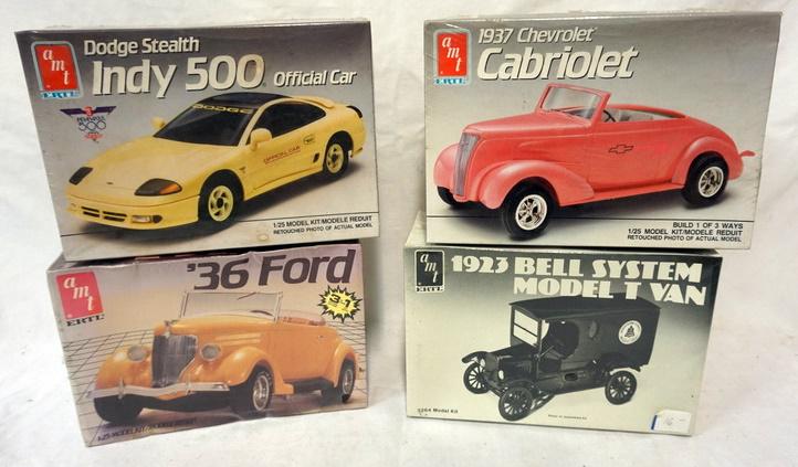 4 AMT AND ERTL MODEL CAR KITS: LOT OF 4 AMT AND ERTL MODEL CAR KITS, SEALED